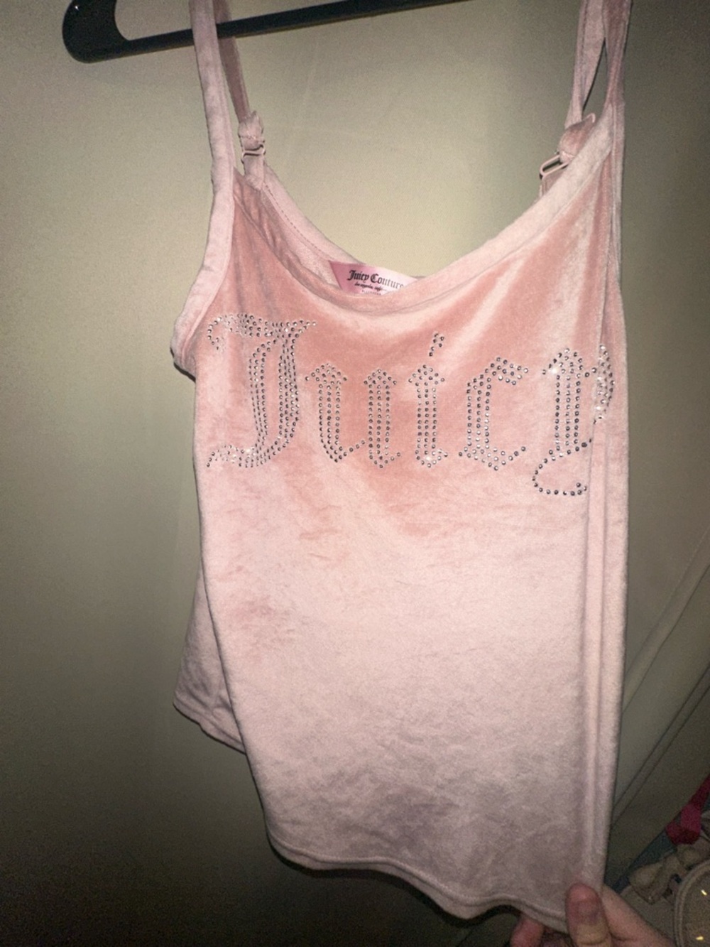 JUICY COUTURE Pajama Tank Top Sleepwear Velour Pink Embellished women’s size M